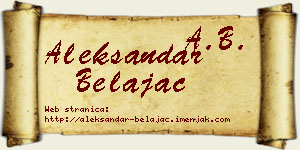 Aleksandar Belajac vizit kartica